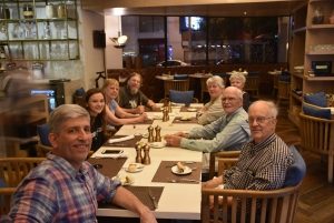 team at dinner in guatemala