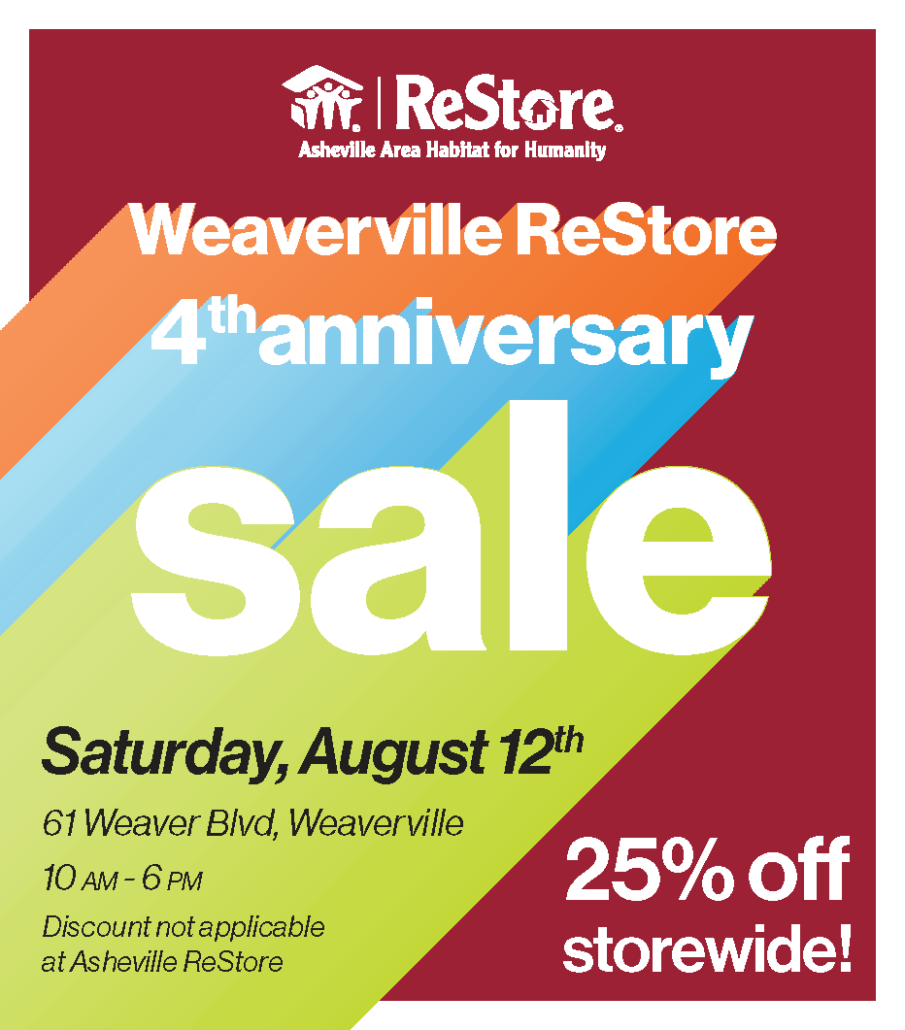 Weaverville ReStore 4th Anniversary Sale Asheville Habitat for Humanity